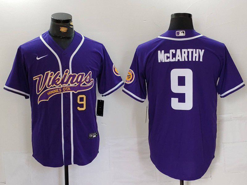 Men Minnesota Vikings #9 Mccarthy Purple Joint Name 2024 Nike Limited NFL Jersey style 3